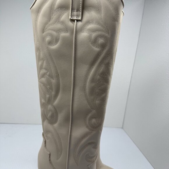 Steve Madden Lasso Cowboy Western Tall Boots Bone Leather Size 7 Women’s NWT - Picture 5 of 12